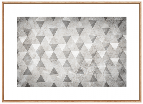 Quadro Decorativo Abstrato Geométrico Triângulos Cinza