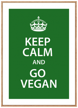 Quadro Decorativo Keep Calm Vegan Cozinha Fundo Verde