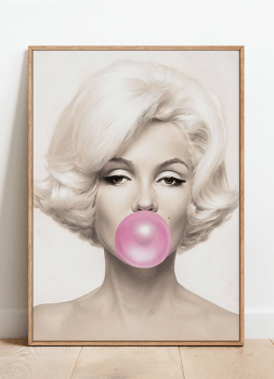 Quadro Decorativo Marilyn Monroe Chiclete Bubble